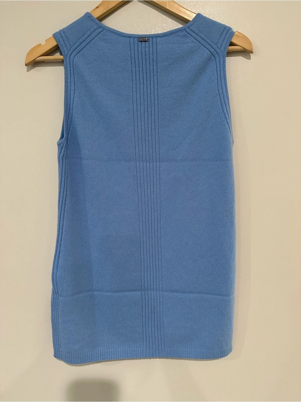 St. John Blue Cashmere 2-Piece Long Cardigan & Shell Set Petite P